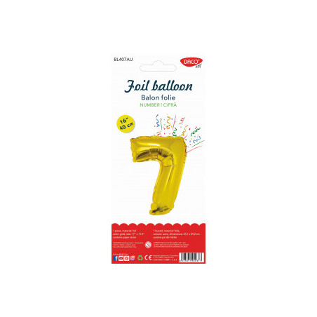 BALON FOLIE CIFRA 7 AURIU 40 CM DACO BL407AU