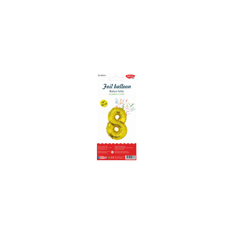 BALON FOLIE CIFRA 8 AURIU 40 CM DACO BL408AU BALON FOLIE CIFRA 8 AURIU 40 CM DACO BL408AU