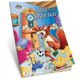 Carte de colorat A5, Cu poveste - Lupul si cei 7 iezi, Unicart