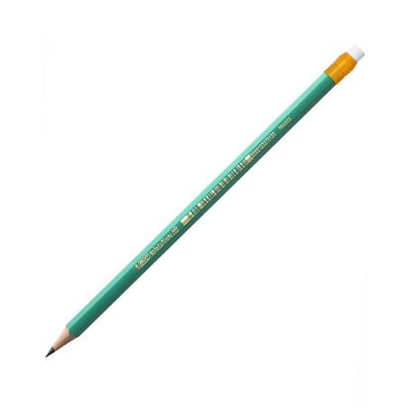 Creion grafit Bic Evolution 655 8803323, HB, corp hexagonal verde, cu guma de sters
