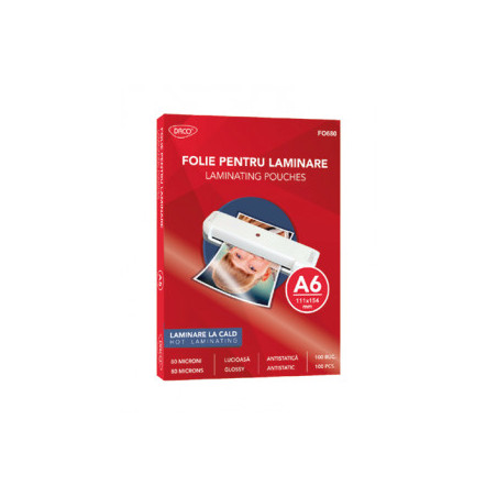 FOLIE LAMINARE A6 80 MICRONI 100/TOP DACO FO680