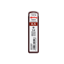 Mine creion mecanic Rotring Tikky, 0.5mm, B, set 12 buc