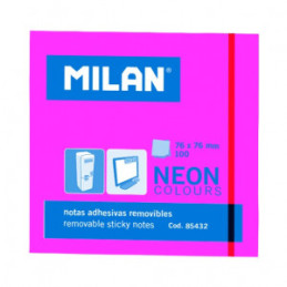 BLOC NOTES ADEZIV 76X76 NEON ROZ 85432