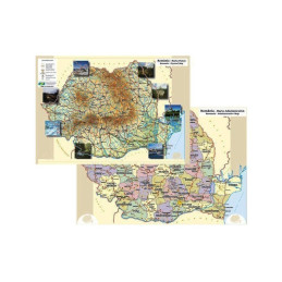 Plansa A4 ROMANIA fizica/administrativa