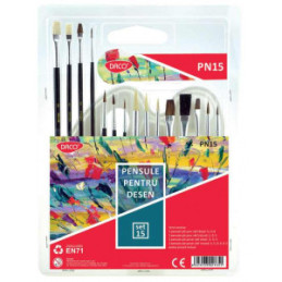 PENSULA SET 15 DACO PN 15 - PALETA ACUARELA INCLUSA