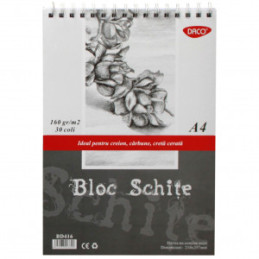 BLOC A4 SCHITE 160GR 30 FILE DACO BD416