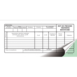 Tipizat - bon predare transfer restituire - 1/2 A4, 2 exemplare