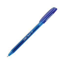 Pix cu bila Linc Twist-IT 4016, 0.7mm, cu mecanism, corp albastru semitransparent, scris albastru