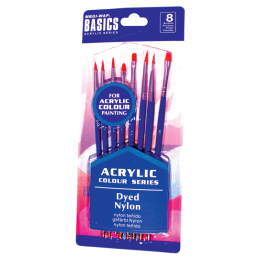 Pensula Magi-Wap BREA0813B, varf nylon rotund, lat, lat oblic, pictura cu culori acrilice, set 8 buc