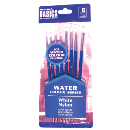 Pensula Magi-Wap BREW0815B, varf nylon rotund, lat, lat oblic, pictura cu acuarele, set 8 buc