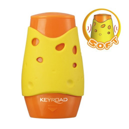 Ascutitoare dubla Keyroad Cheese KR971159, 2 orificii, plastic, cu rezervor, diverse culori
