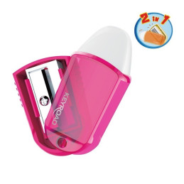 Ascutitoare simpla Keyroad Twist KR970711, 1 orificiu, plastic, rotativa, cu radiera, pe blister