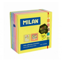 BLOC NOTES ADEZIV CUB 76X76 7 CULORI NEON MILAN 4155400