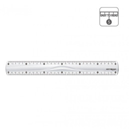 Rigla Keyroad KR971081, 30cm, plastic, transparent