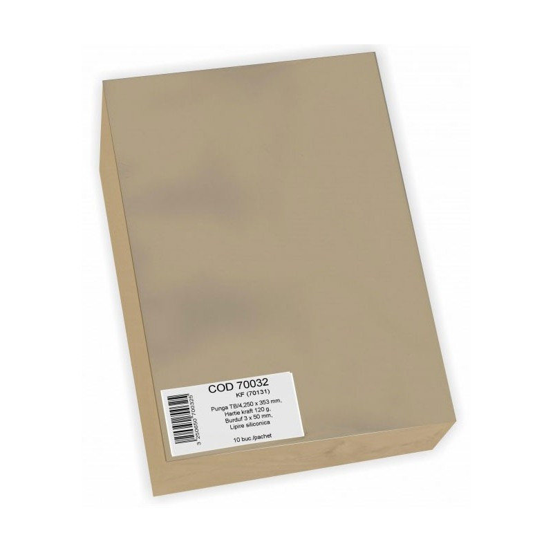 Plic cu burduf B4T GPV 70032, kraft, 120g/mp, 250x353mm, siliconic, set 10 buc Plic cu burduf B4T GPV 70032, kraft, 120g/mp, 250x353mm, siliconic, set 10 buc