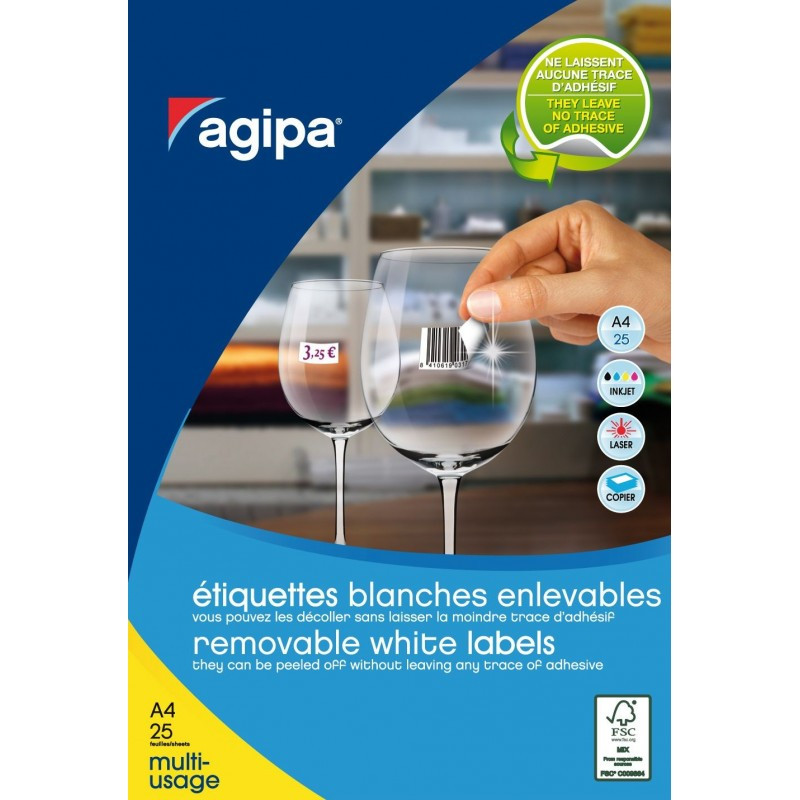 Etichete autocolante Agipa 119647, 88/A4, 45x8mm, permanente, colturi rotunjite, alb, pentru bijuterii, top 25 coli (2200 et.) Etichete autocolante Agipa 119647, 88/A4, 45x8mm, permanente, colturi rotunjite, alb, pentru bijuterii, top 25 coli (2200 et.)