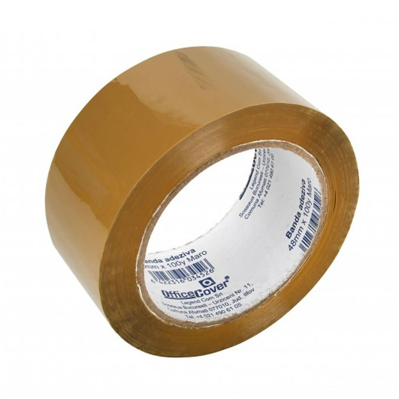 Banda adeziva Office-Cover, pentru ambalare, 48mm x 100yard, maro Banda adeziva Office-Cover, pentru ambalare, 48mm x 100yard, maro