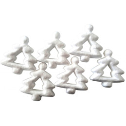 Accesorii creatie - polistiren - bradut, alb, 6cm, set 10 buc, Colorarte
