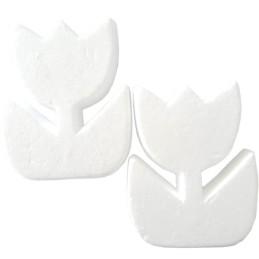 Accesorii creatie - polistiren - lalea, alb, set 2 buc, Colorarte