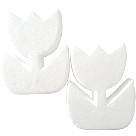 Accesorii creatie - polistiren - lalea, alb, set 2 buc, Colorarte