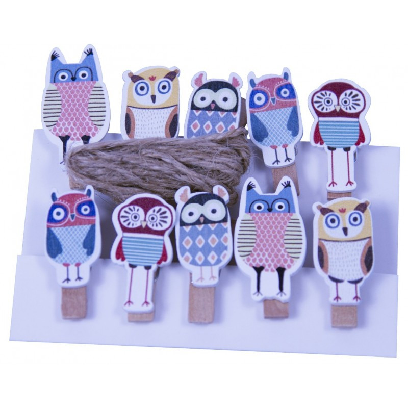 Accesorii creatie - lemn - carlig bufnite, natur, 3.5cm, set 10 buc, Colorarte Accesorii creatie - lemn - carlig bufnite, natur, 3.5cm, set 10 buc, Colorarte