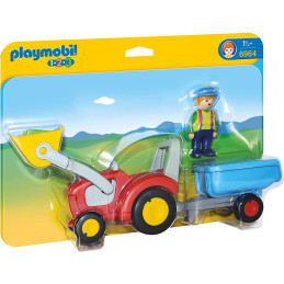 Playmobil - 1.2.3 Tractor Cu Remorca