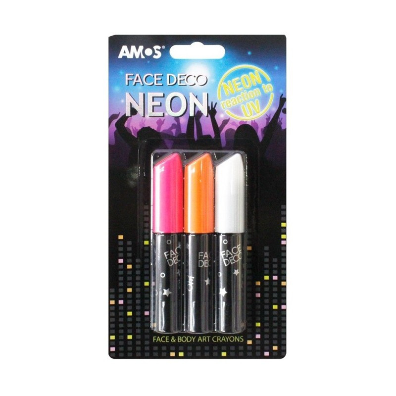 Face Deco AMOS Neon FD10B3-ND, set de 3 culori: roz, portocaliu, alb Face Deco AMOS Neon FD10B3-ND, set de 3 culori: roz, portocaliu, alb