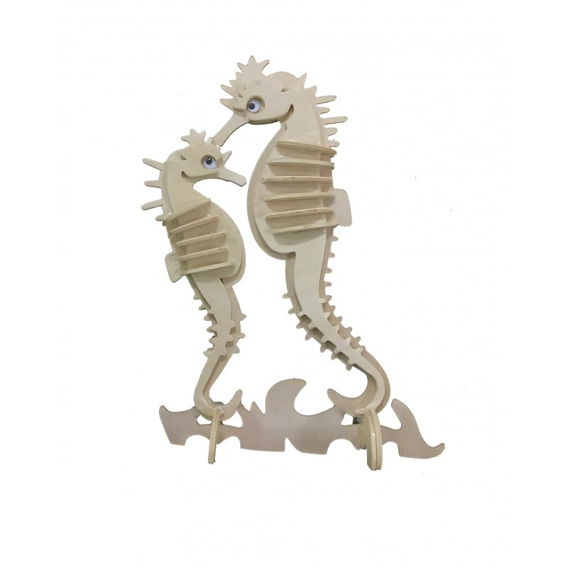 Puzzle lemn 3D - Caluti de mare, de colorat, Amos Puzzle lemn 3D - Caluti de mare, de colorat, Amos