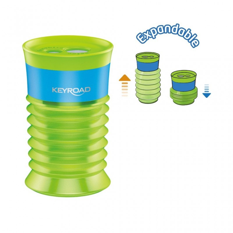 Ascutitoare dubla Keyroad Stretchy KR971263, 2 orificii, plastic, cu rezervor, pe blister, diverse culori Ascutitoare dubla Keyroad Stretchy KR971263, 2 orificii, plastic, cu rezervor, pe blister, diverse culori