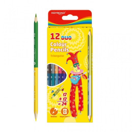 Creioane colorate Keyroad Duo KR971281, 2 capete, 24 culori, blister carton