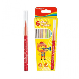 Carioci colorate Keyroad Washable KR971588, 6 culori, lavabile, blister carton