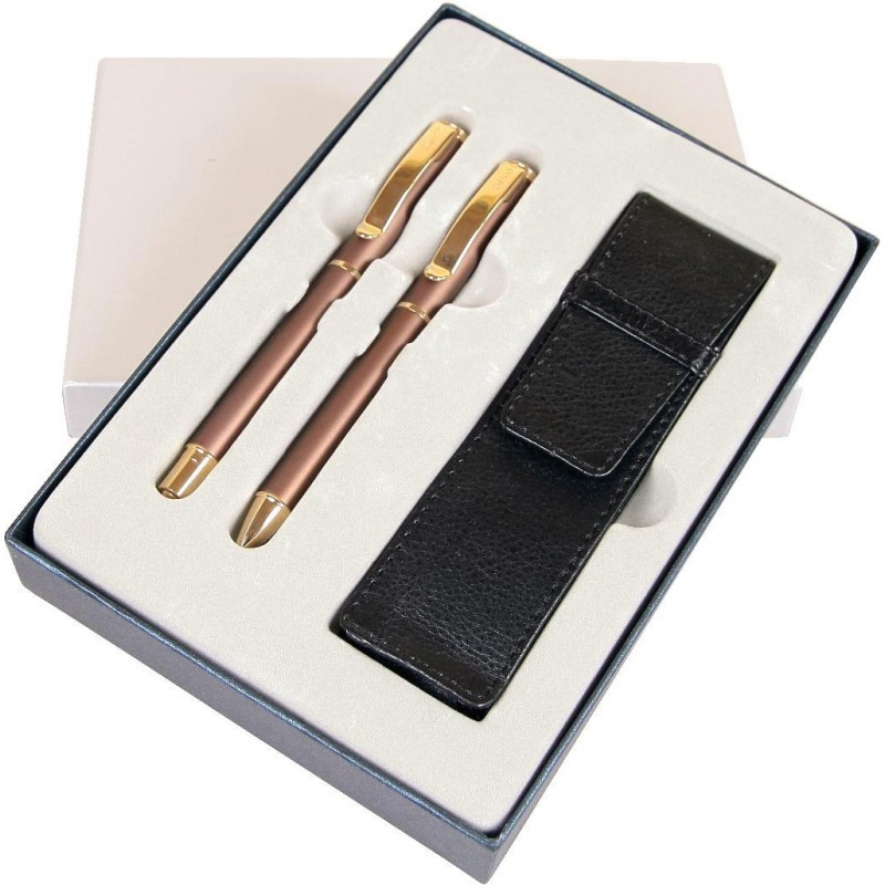 Set cadou stilou + pix + etui Cresco Exclusive S 830147 ES-02, corp metalic bronz Set cadou stilou + pix + etui Cresco Exclusive S 830147 ES-02, corp metalic bronz