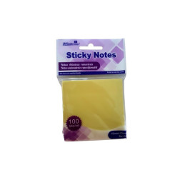 Notes adeziv Office Cover A03, 100 coli, 75x75mm, galben pastel, blister