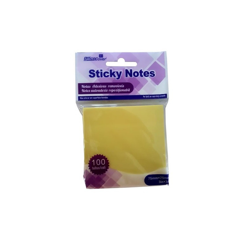 Notes adeziv Office Cover A03, 100 coli, 75x75mm, galben pastel, blister Notes adeziv Office Cover A03, 100 coli, 75x75mm, galben pastel, blister