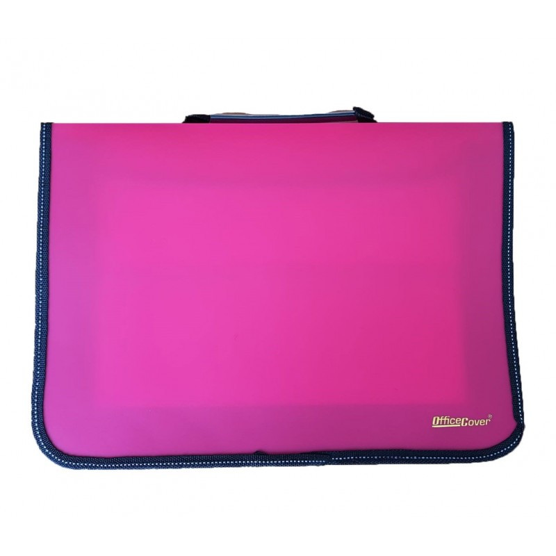 Servieta plastic Office Cover T6601, cu capse, A4, semitransparent neon, cu burduf panza 8cm Servieta plastic Office Cover T6601, cu capse, A4, semitransparent neon, cu burduf panza 8cm