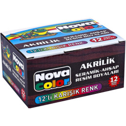 Culori acrilice Nova Color, 12 culori x 30ml, NC-179