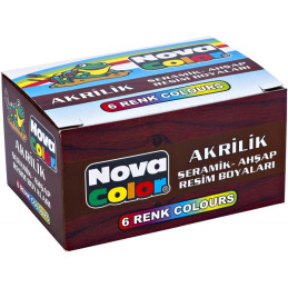 Culori acrilice Nova Color, 6 culori x 30ml, NC-180