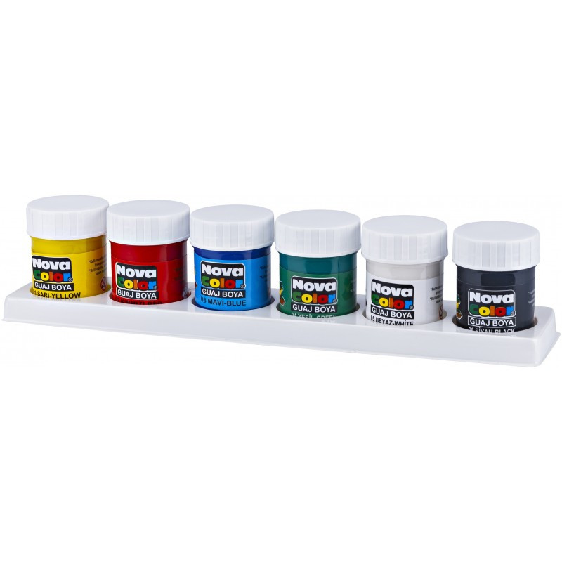 Culori guasa Nova Color, 6 culori x 25ml, NC-113 Culori guasa Nova Color, 6 culori x 25ml, NC-113
