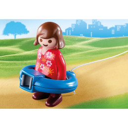 Playmobil - 1.2.3 Mama Si Fetita Cu Masinuta Catel