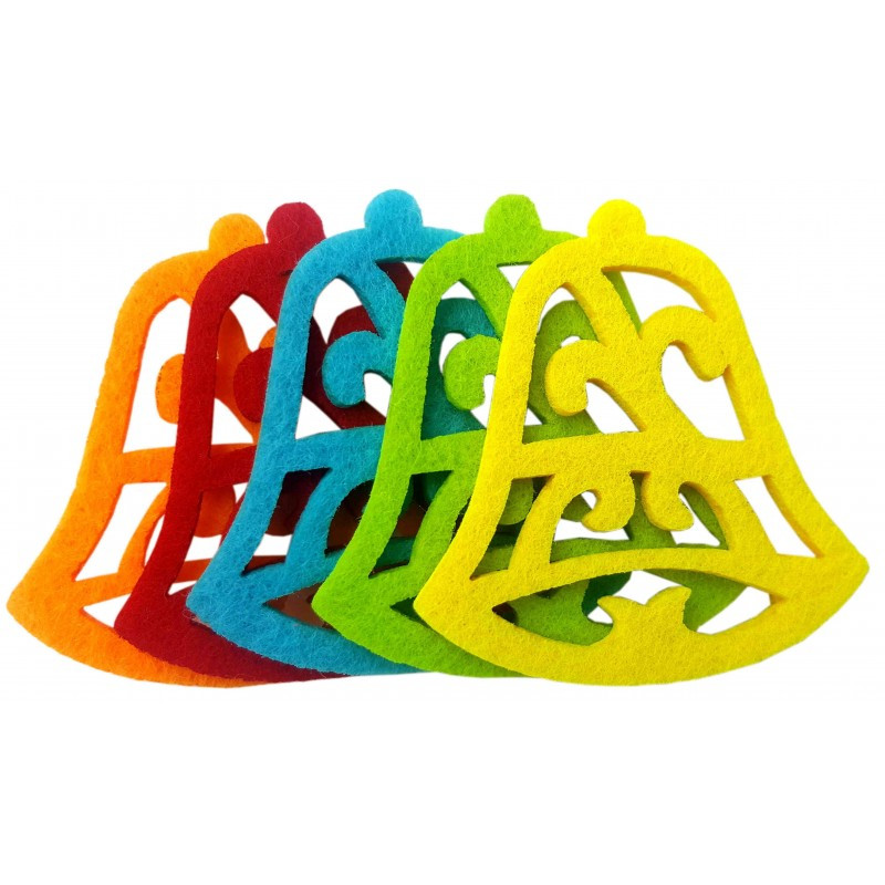 Accesorii creatie - clopotei fetru, set 5 buc, Colorarte Accesorii creatie - clopotei fetru, set 5 buc, Colorarte