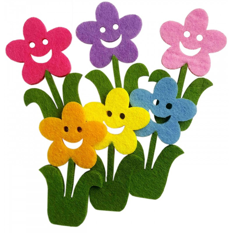 Accesorii creatie - floare fetru, set 5 buc, Colorarte Accesorii creatie - floare fetru, set 5 buc, Colorarte