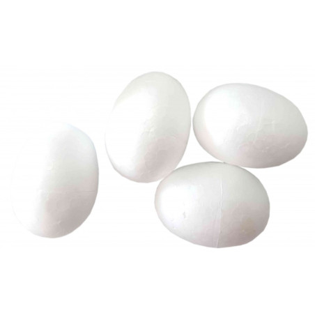 Accesorii creatie - polistiren - ou, alb, 7cm, set 4 buc, Colorarte