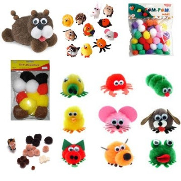 Accesorii creatie pom-pom / bile plus diverse marimi si culori